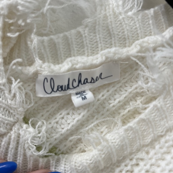 Cropped white sweater with green stripes - Picture 4 of 6